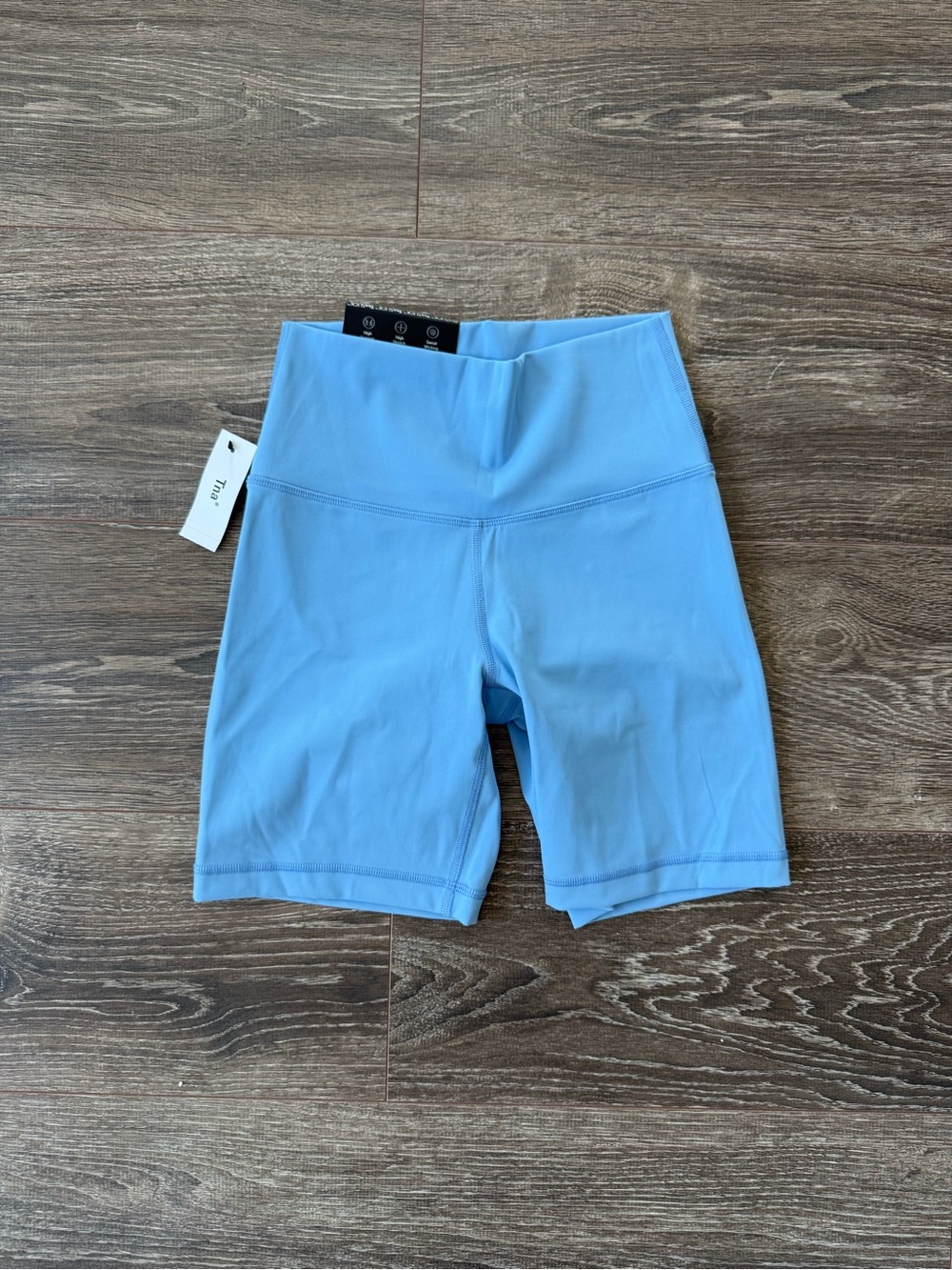 Aritzia TNA Women's High-Waist Baby Blue Bike Shorts